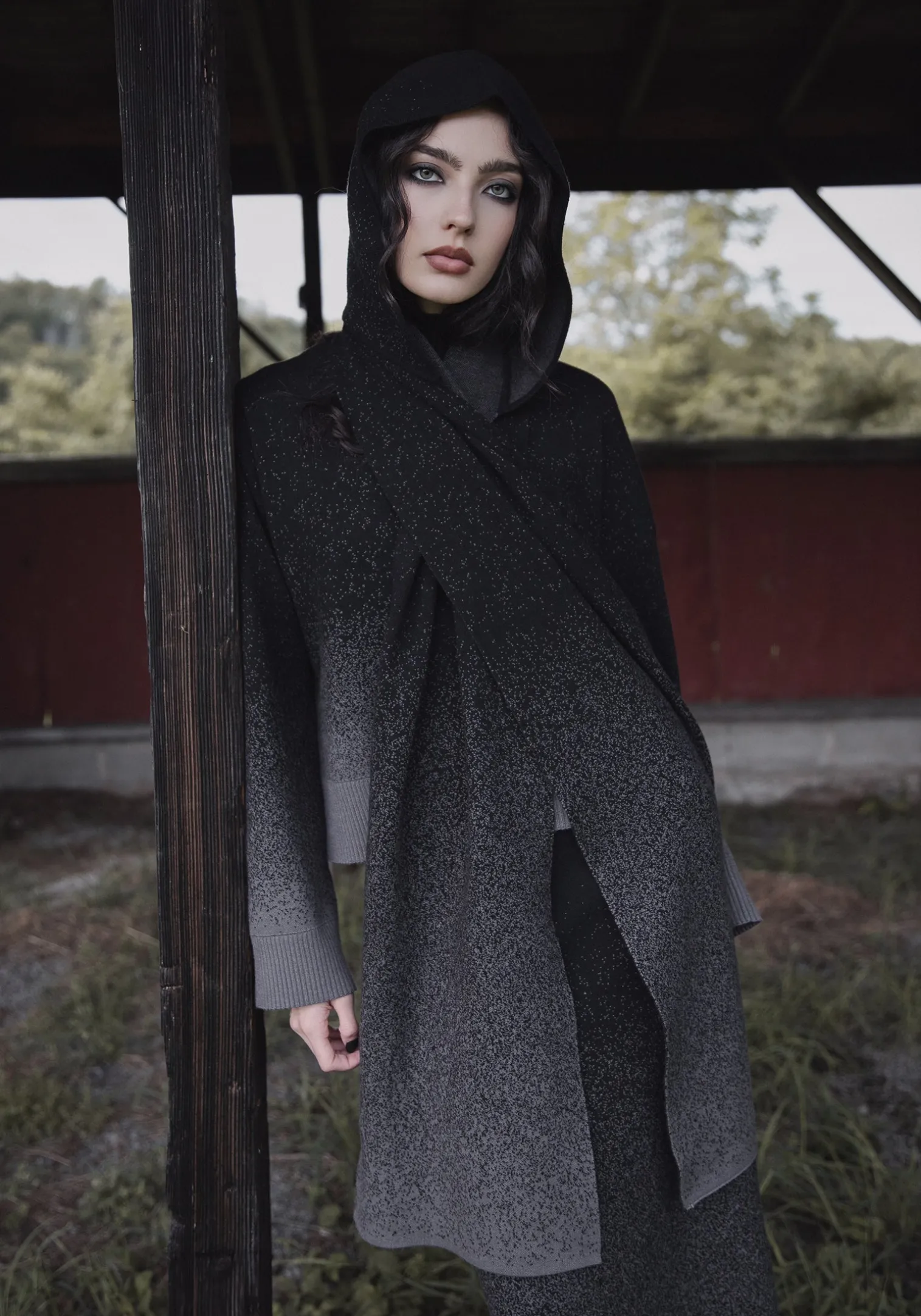 Nightjar Ombre Knit Hooded Scarf