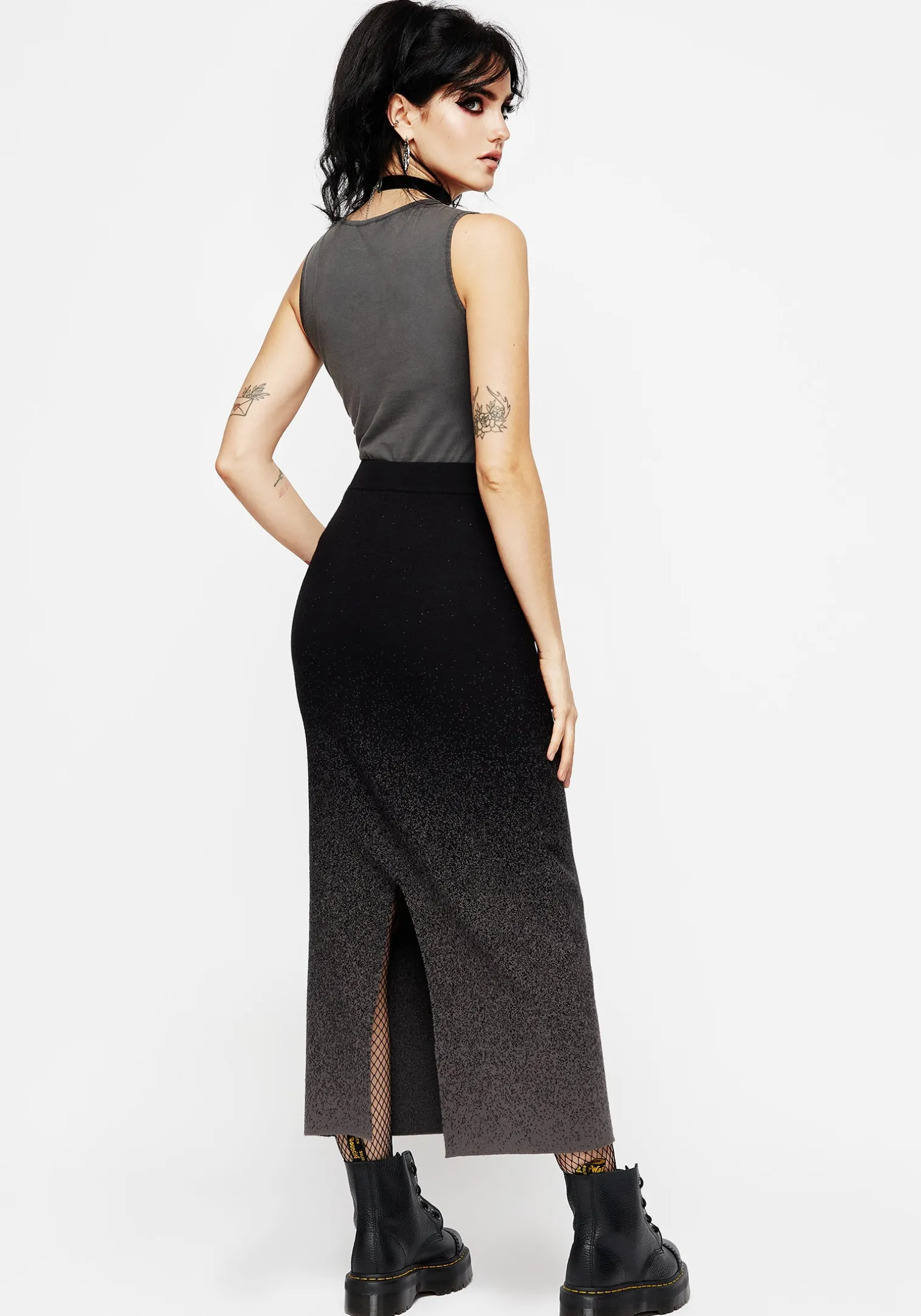 Nightjar Ombre Knit Mermaid Maxi Skirt
