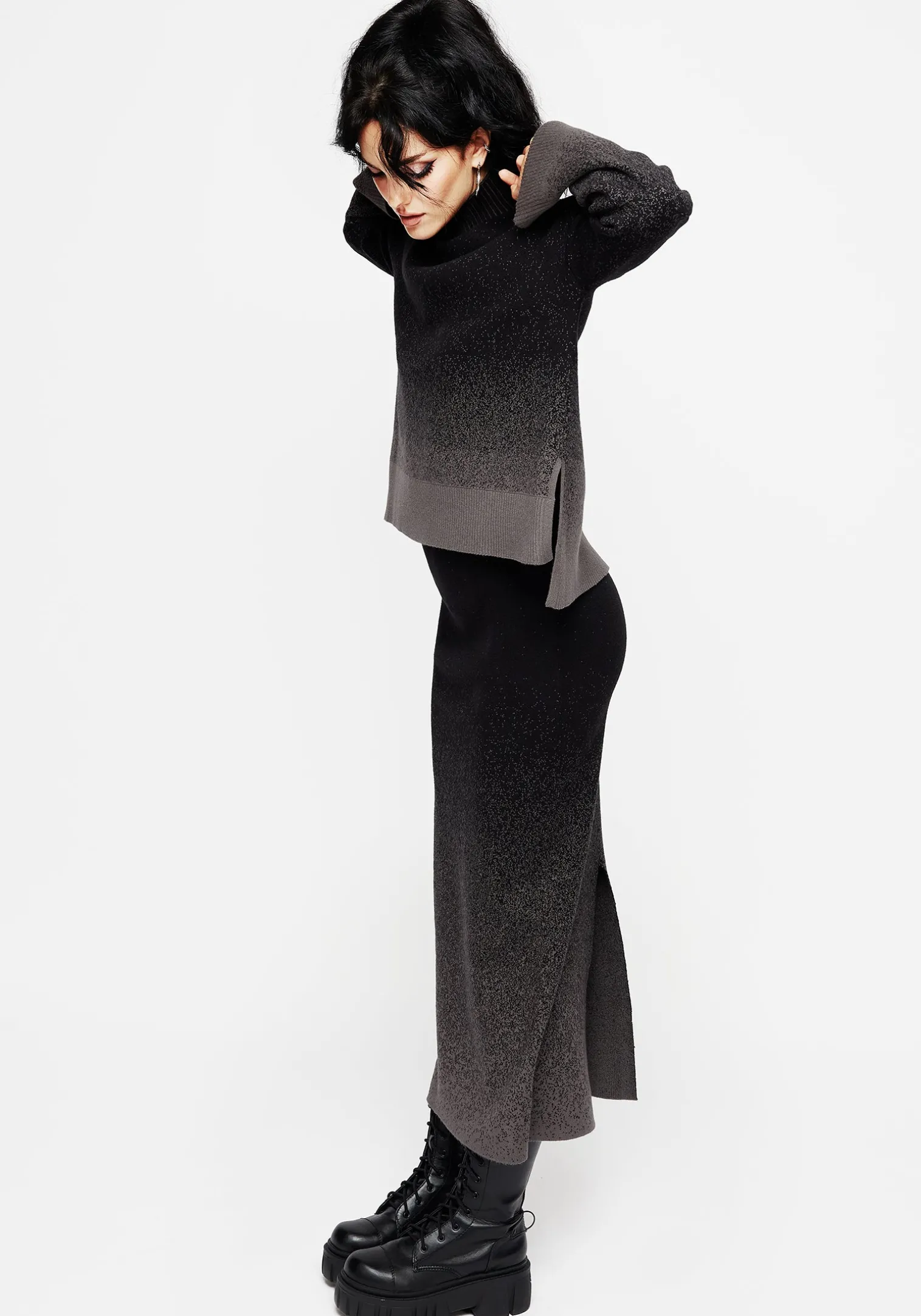 Nightjar Ombre Knit Mermaid Maxi Skirt