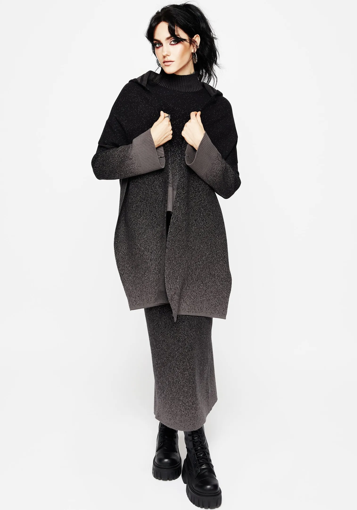 Nightjar Ombre Knit Mermaid Maxi Skirt