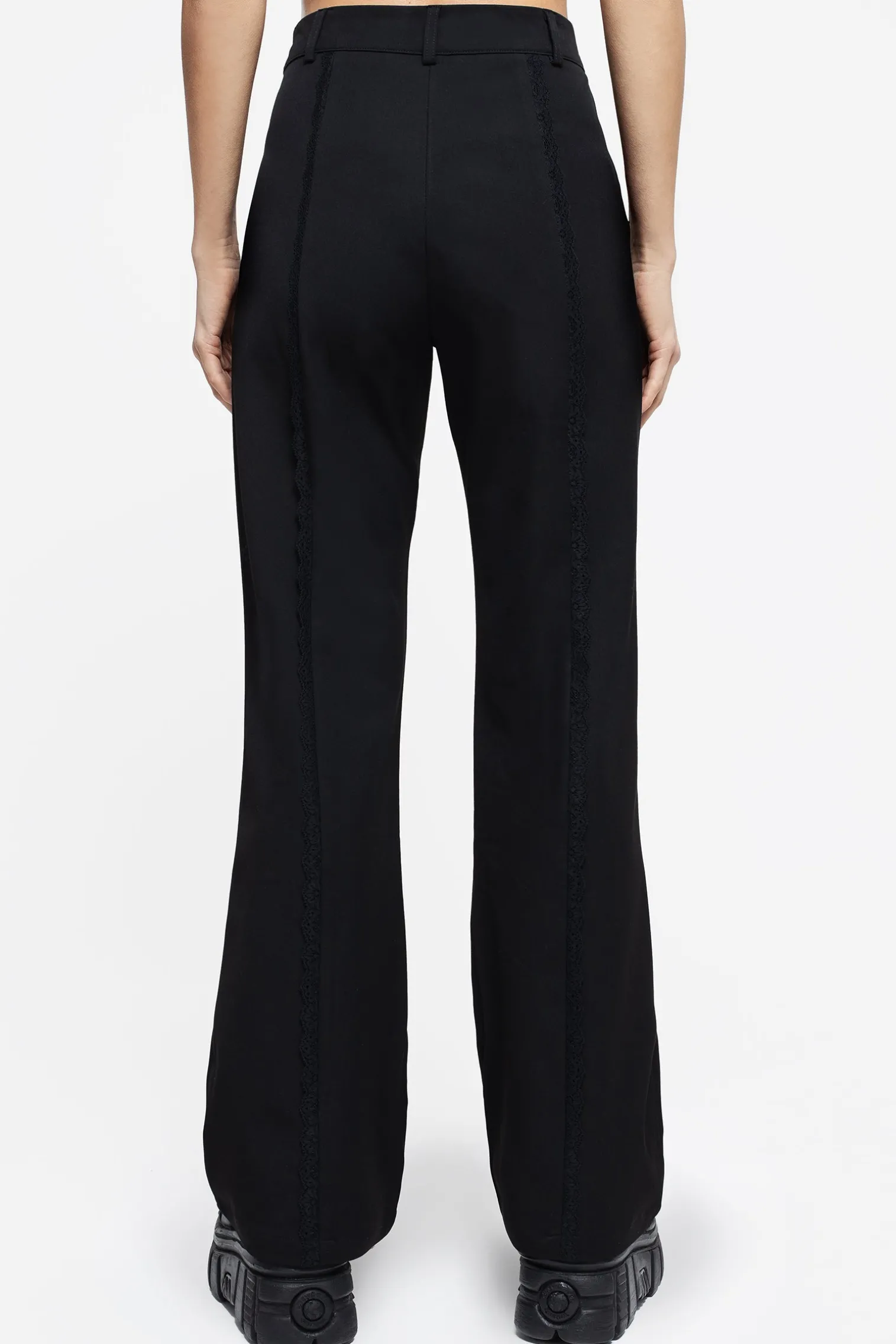 Nightlife Lace Trim Flared Trousers