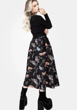 Nightmoth Button Up Midi Skirt