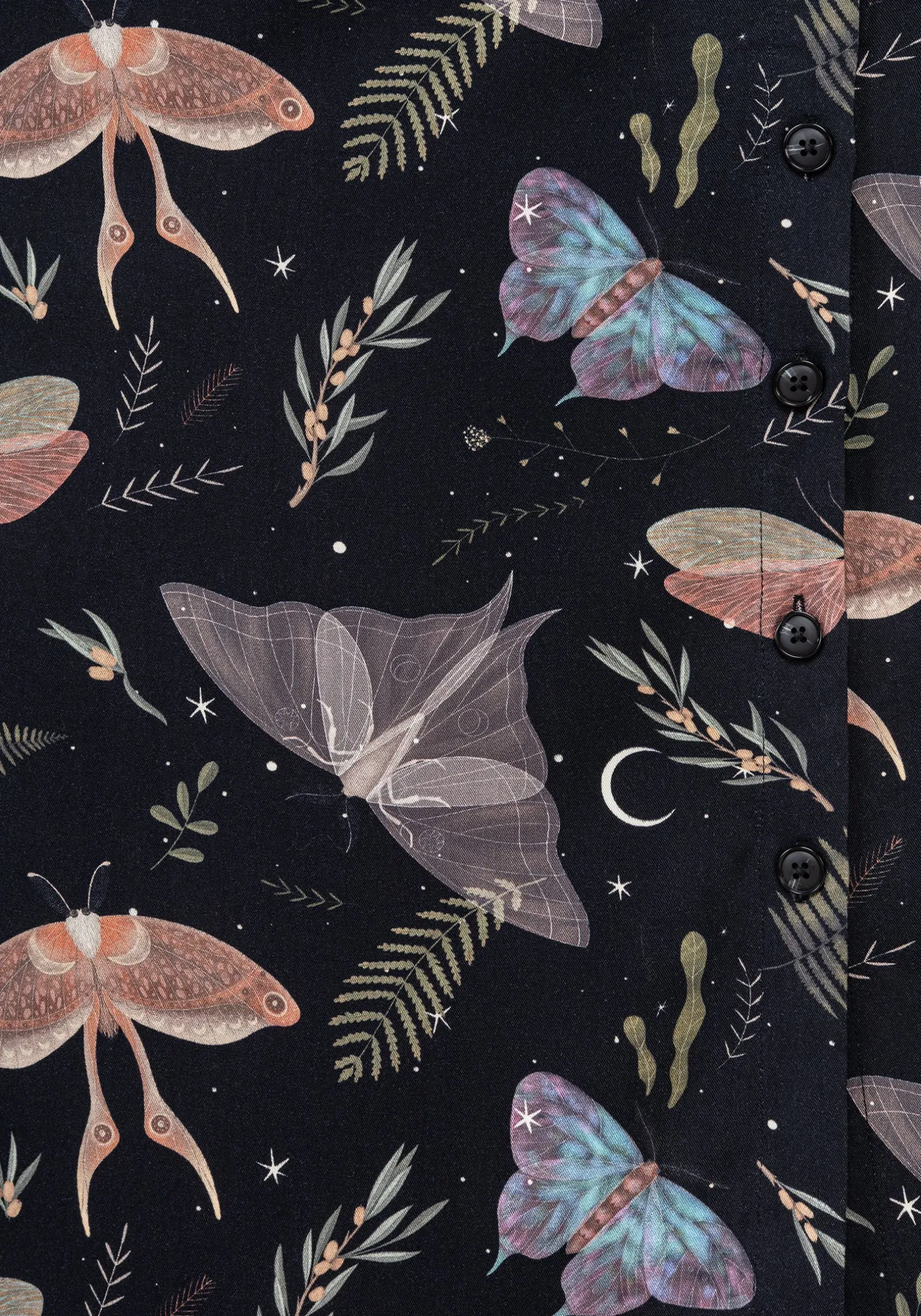 Nightmoth Button Up Midi Skirt