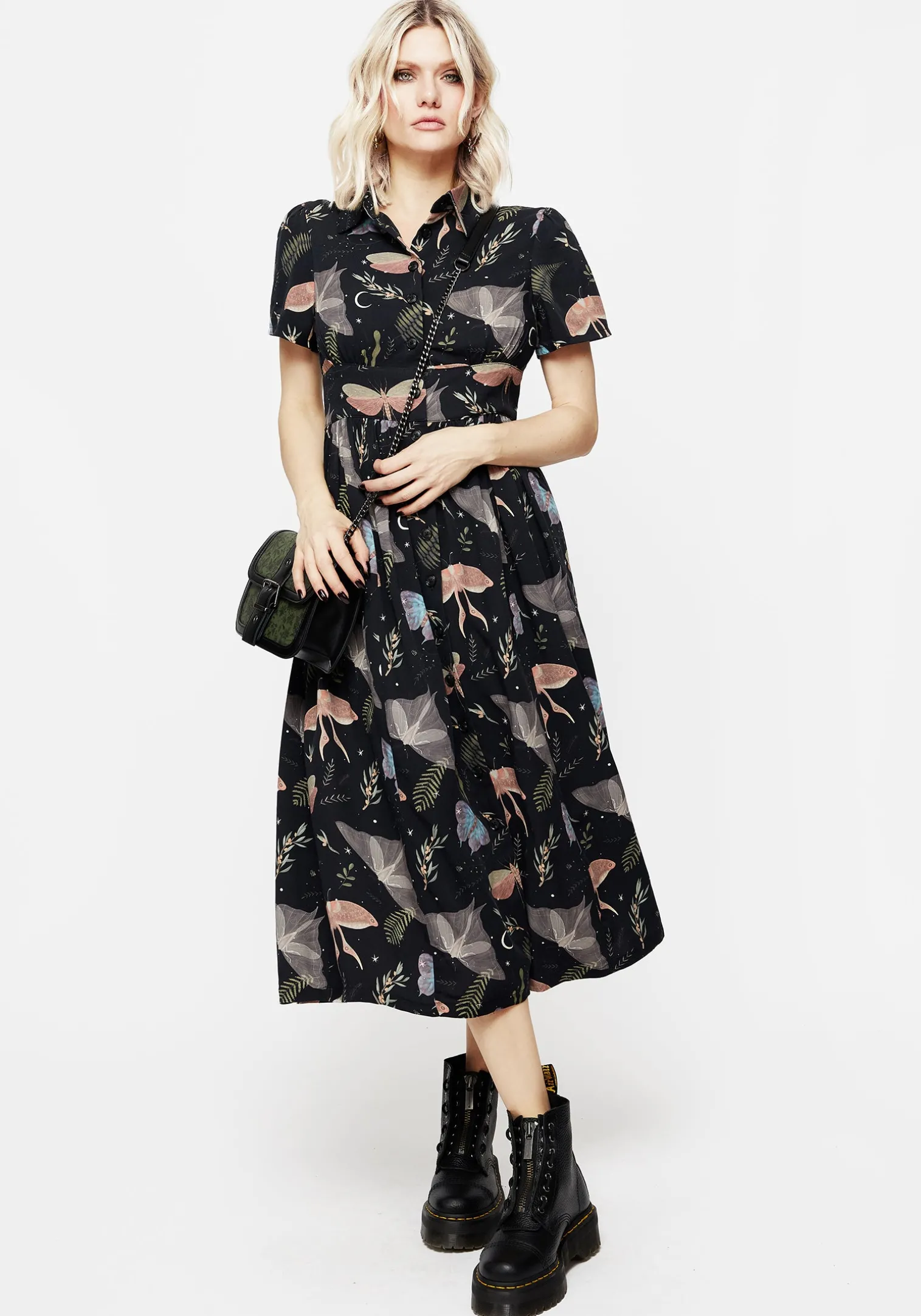 Nightmoth Midi Shirt Dress