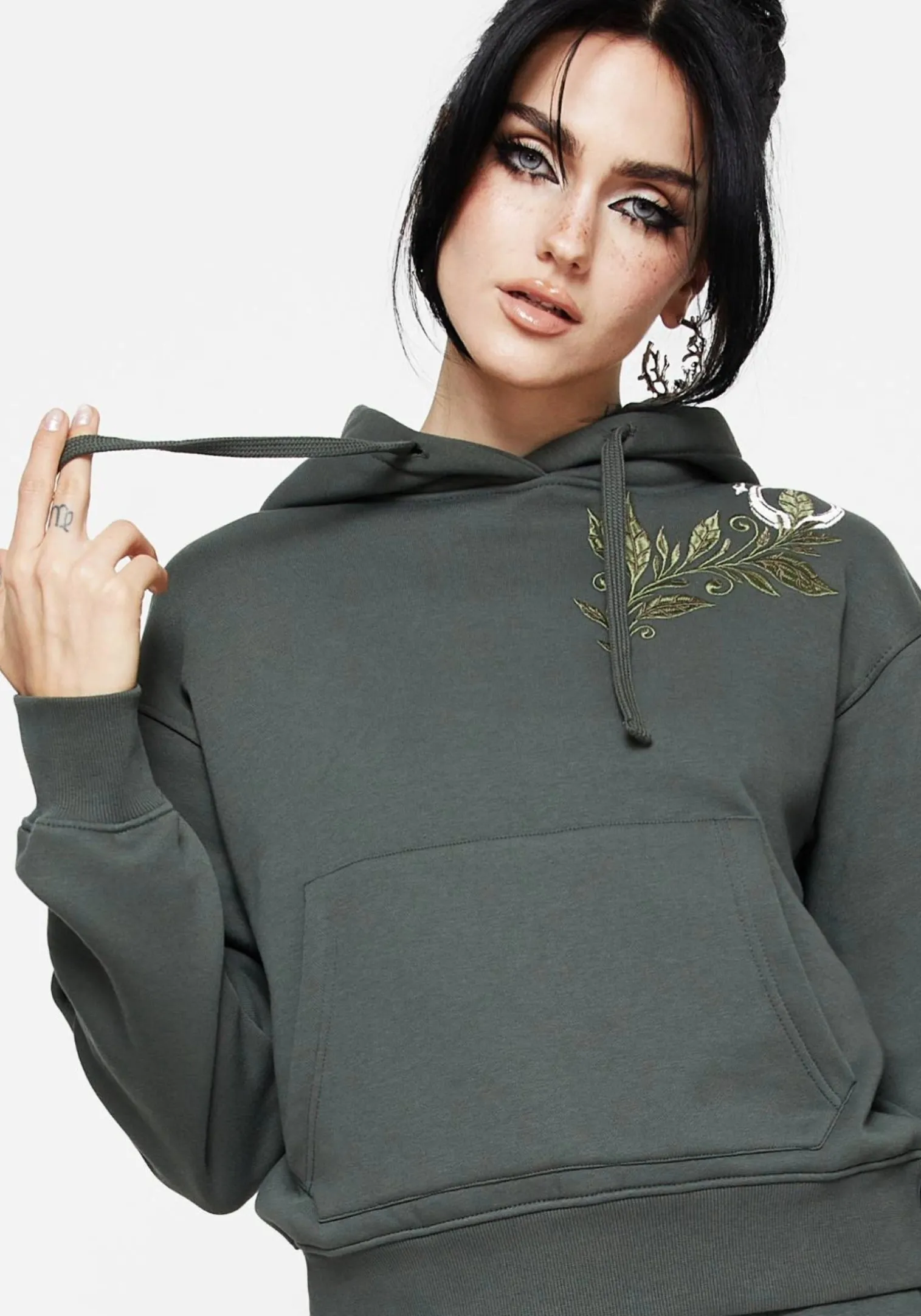 Nirah Cotton Cropped Crop Hoodie