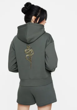 Nirah Cotton Cropped Crop Hoodie