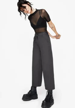 Octavia Tie Waist Snake Trim Wide Leg Trouser