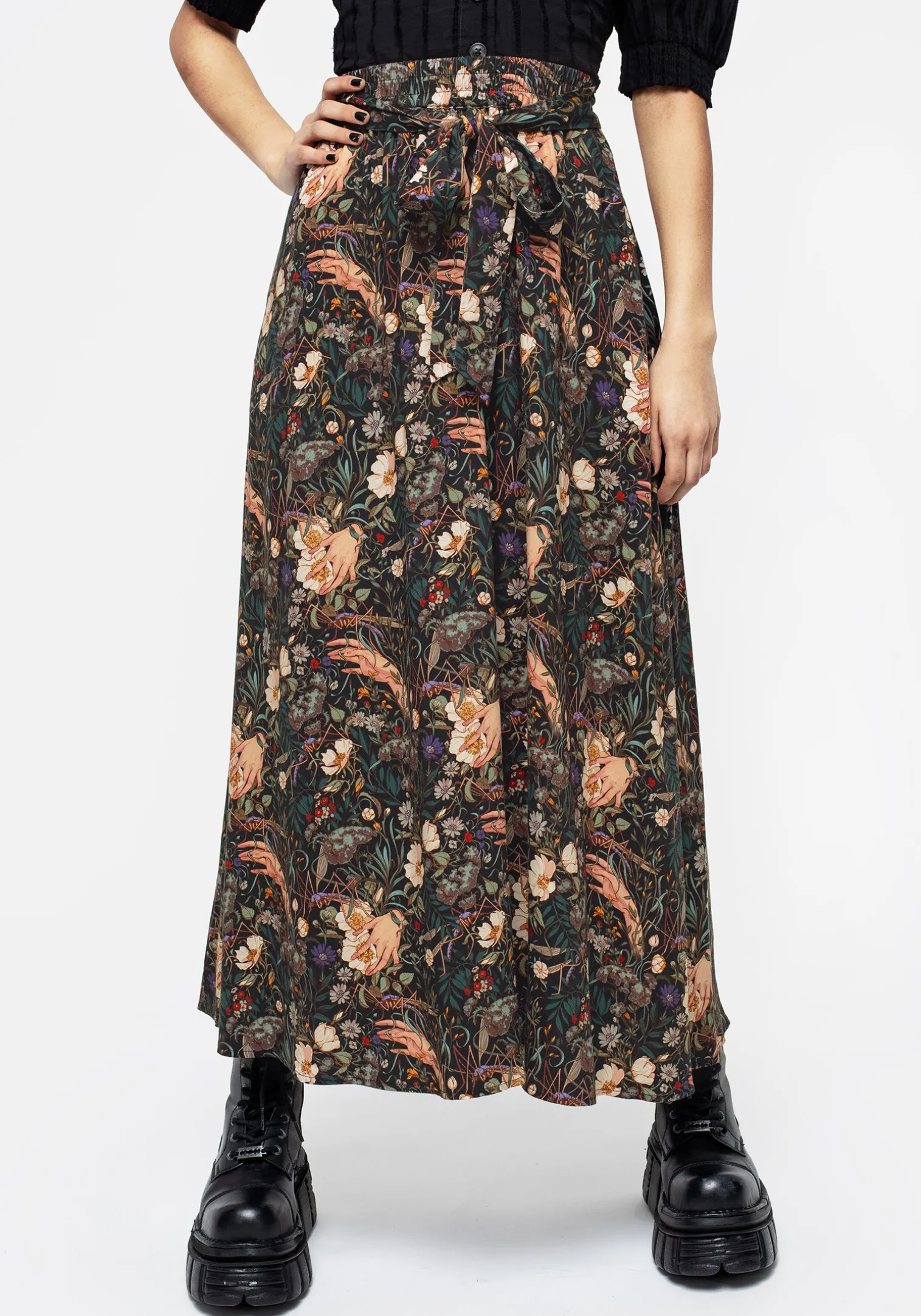 Ophelia Viscose Tie Waist Midaxi Skirt