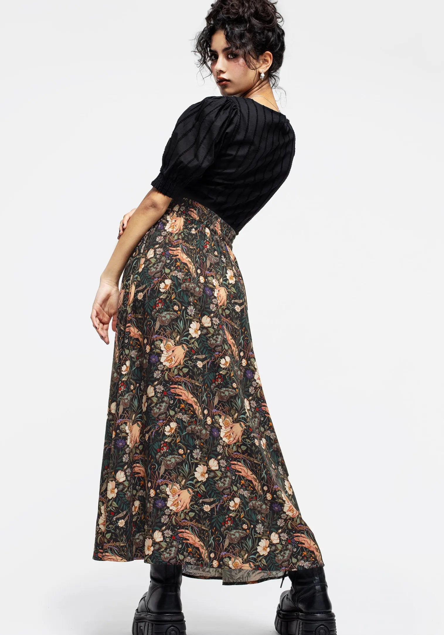 Ophelia Viscose Tie Waist Midaxi Skirt