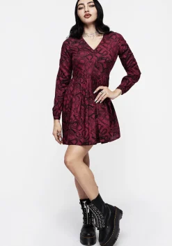 Ophidia Snakes Print Mini Dress - Red