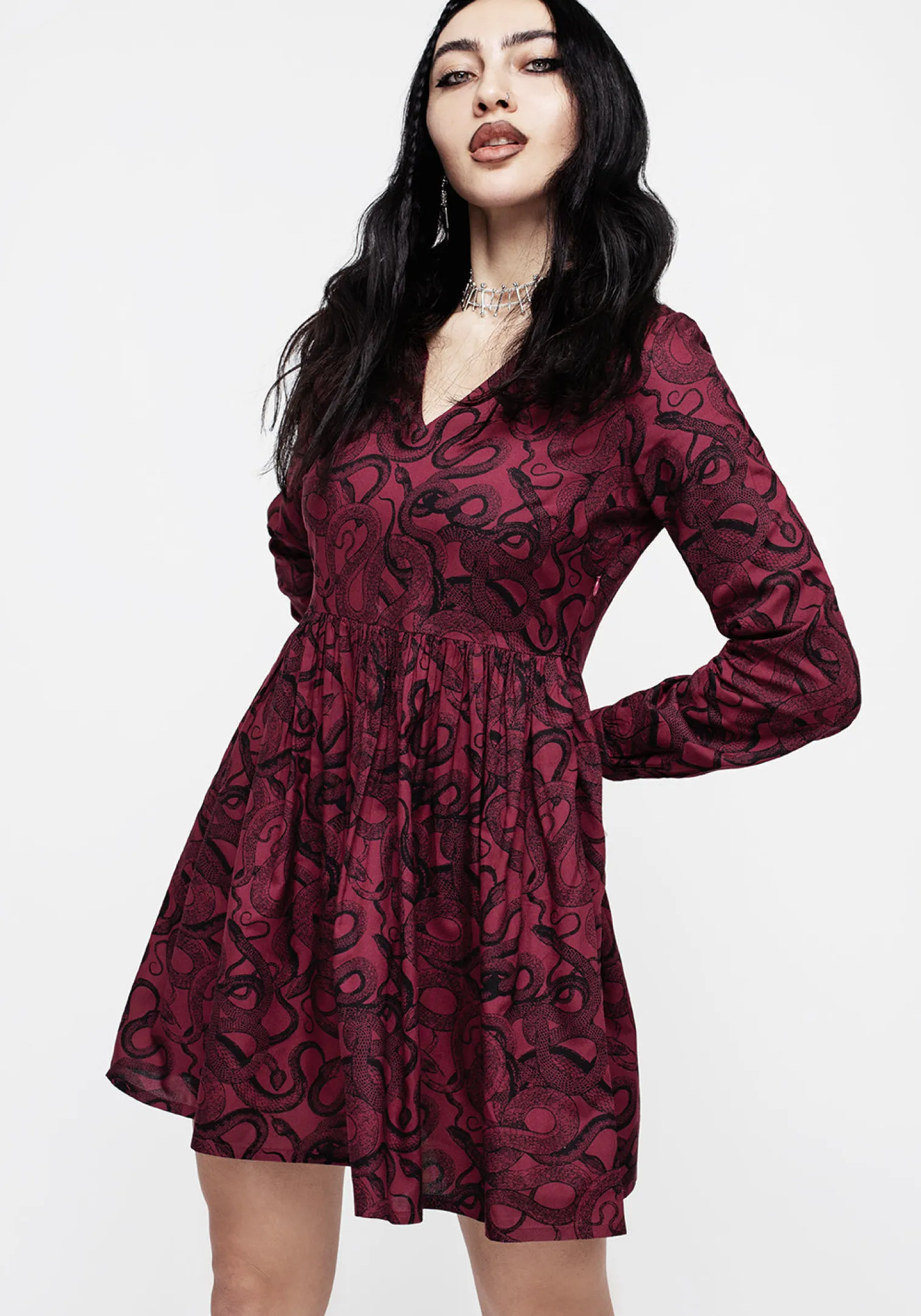 Ophidia Snakes Print Mini Dress - Red