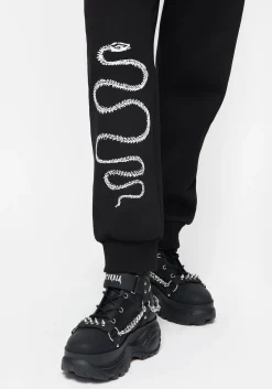 Ophis Snake Skeleton Print Sweatpants