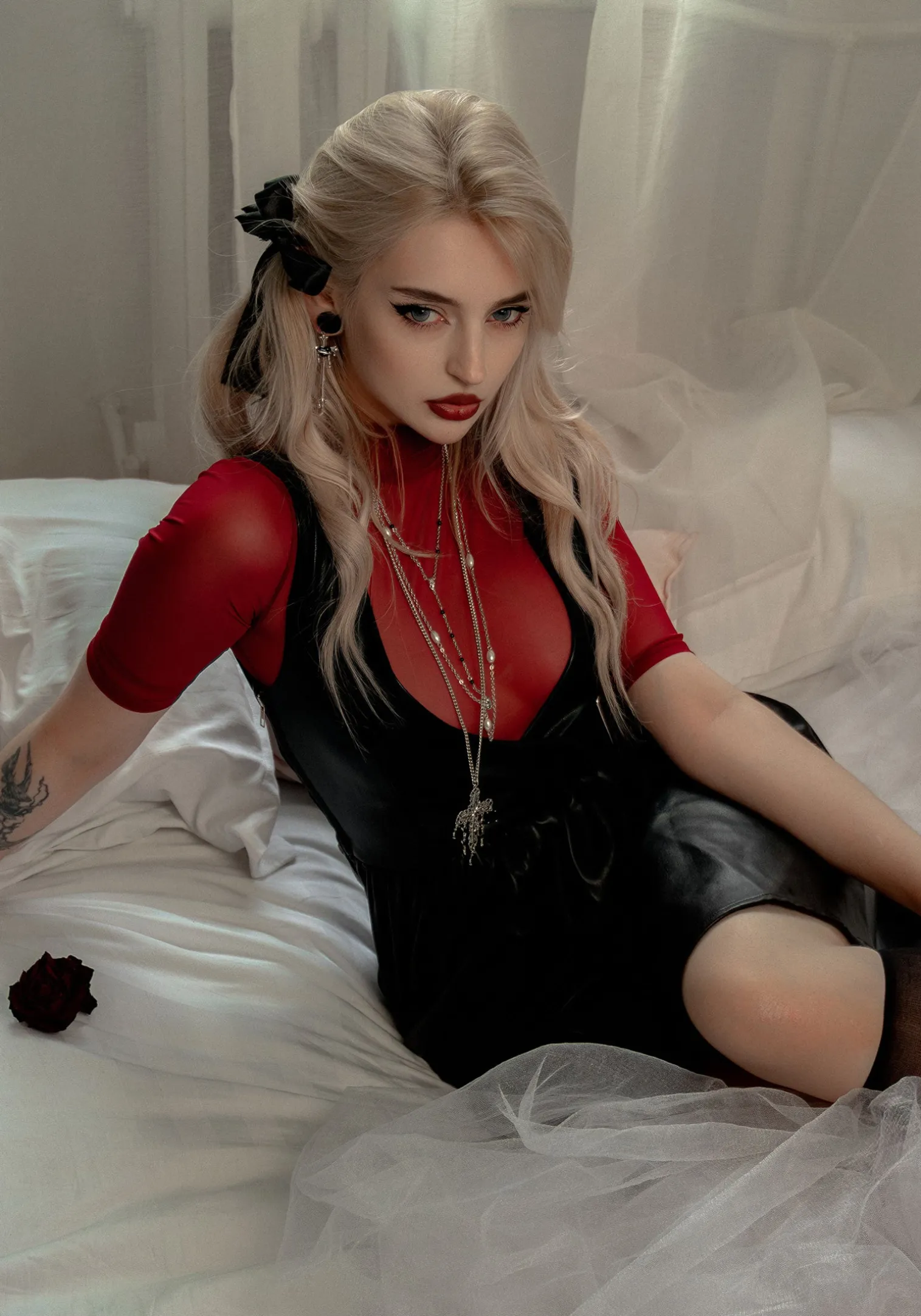 Opium Faux Leather Mini Dress