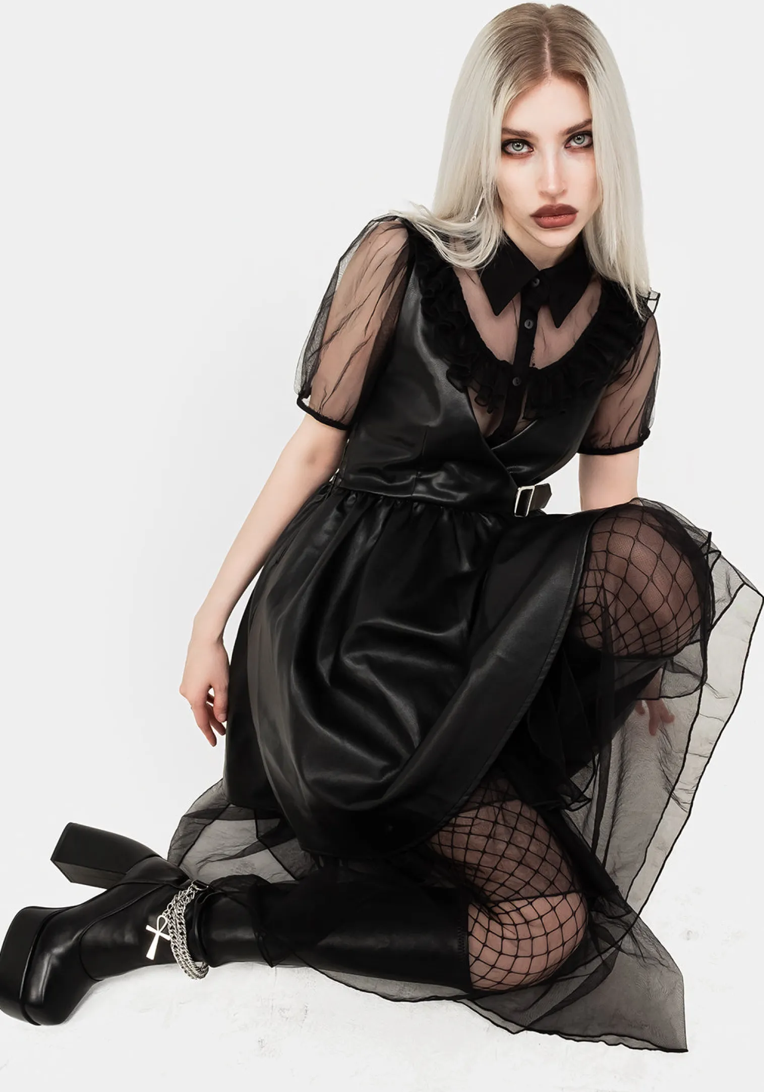 Opium Faux Leather Mini Dress
