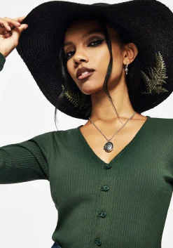 Osmunda Fern Embroidered Sun Hat