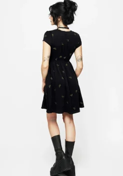 Osmunda Fern Embroidered Mini Skater Dress