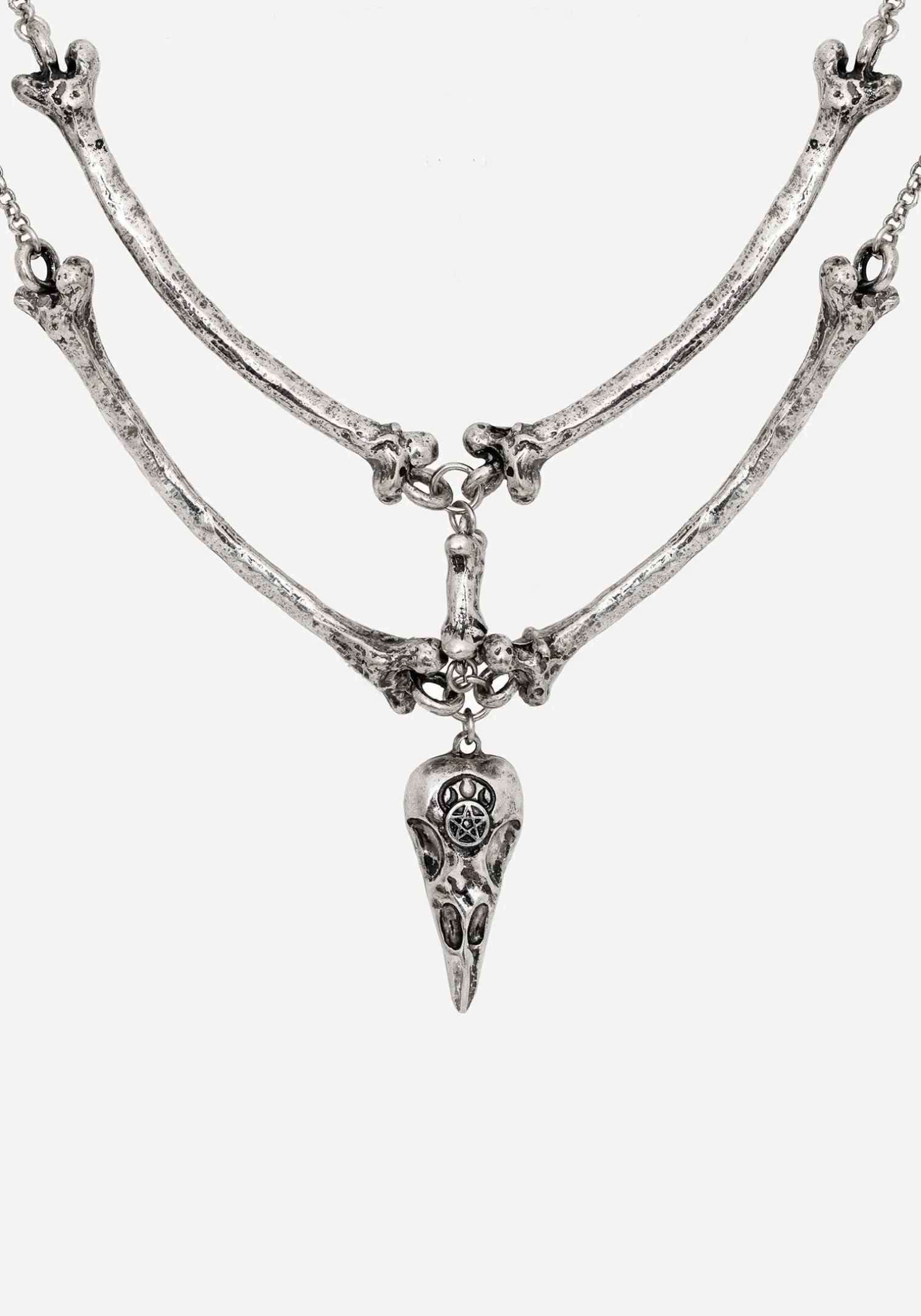 Osteomancy Raven Skull Choker Necklace