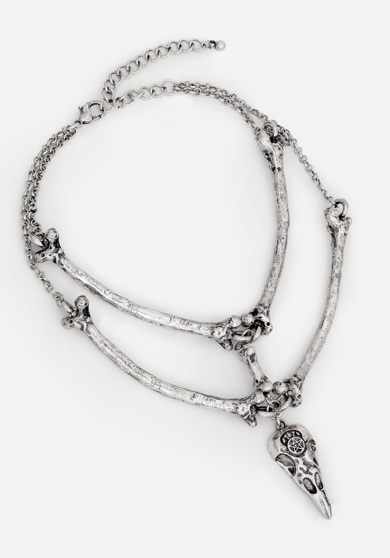 Osteomancy Raven Skull Choker Necklace