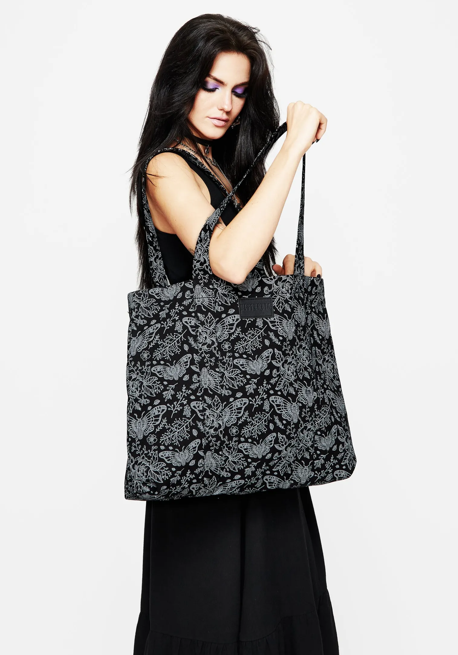 Papillion Denim Tote Bag