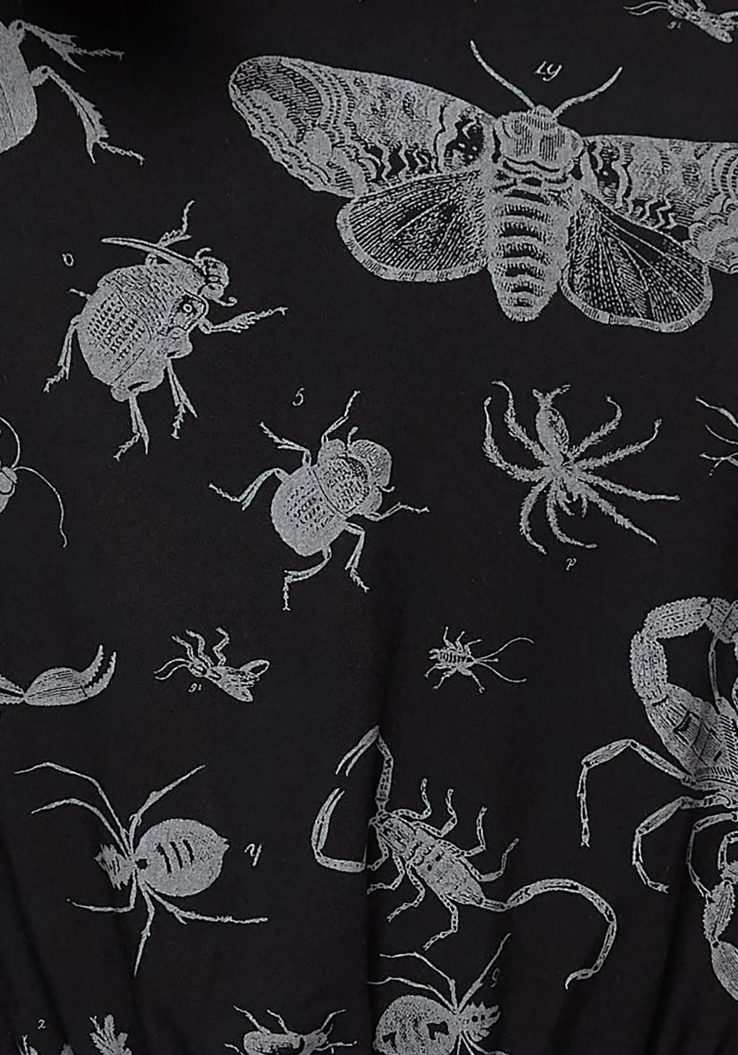 Parasite Bugs Short Sleeve Crop Shirt - Black
