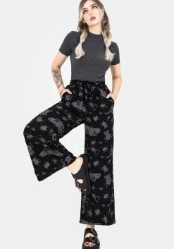 Parasite Bugs Wide Leg Paperbag Culotte Trousers - Black