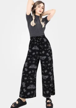 Parasite Bugs Wide Leg Paperbag Culotte Trousers - Black