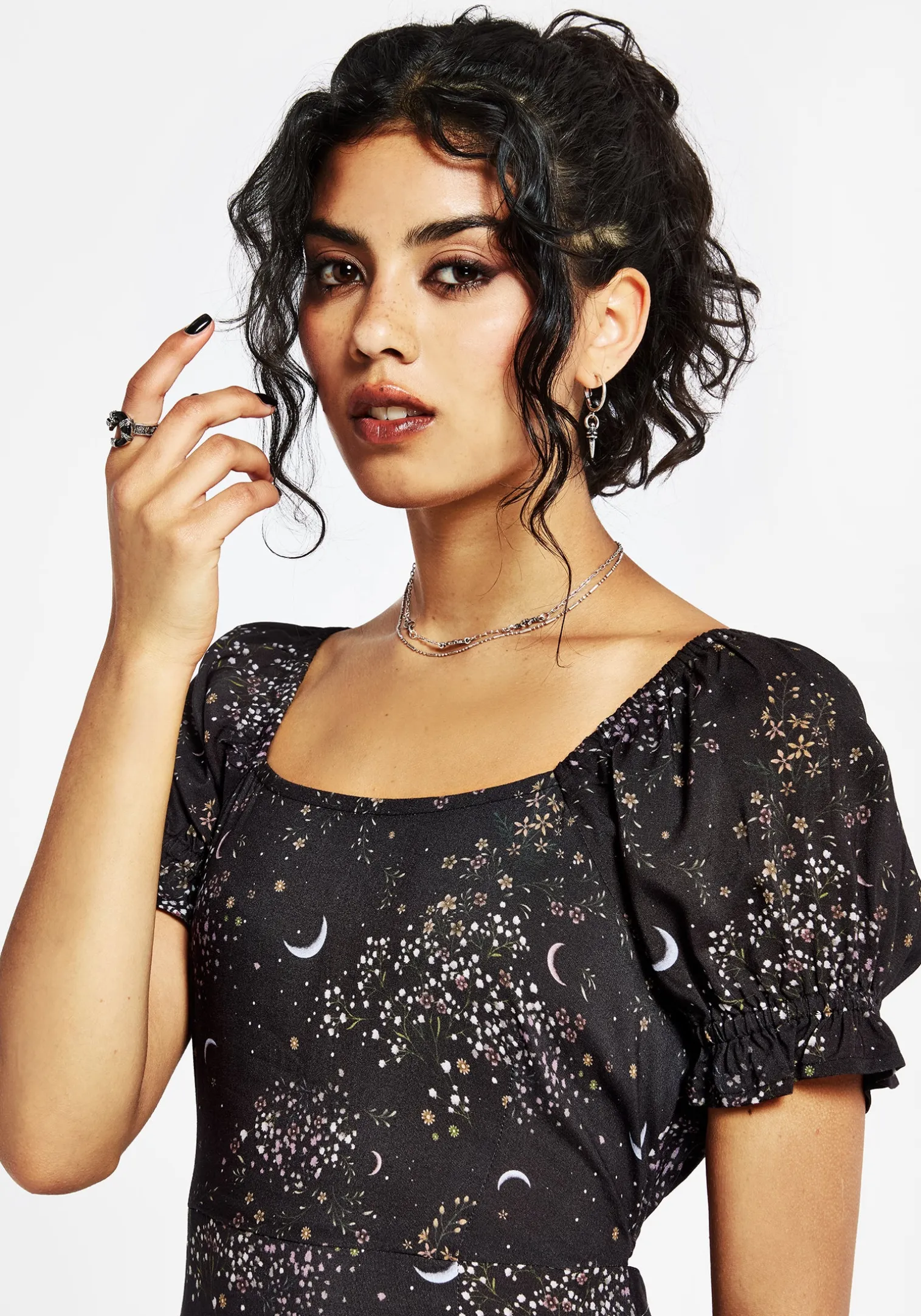 Peaseblossom Celestial Back Cut Out Midi Dress