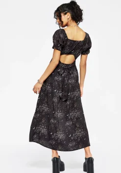 Peaseblossom Celestial Back Cut Out Midi Dress
