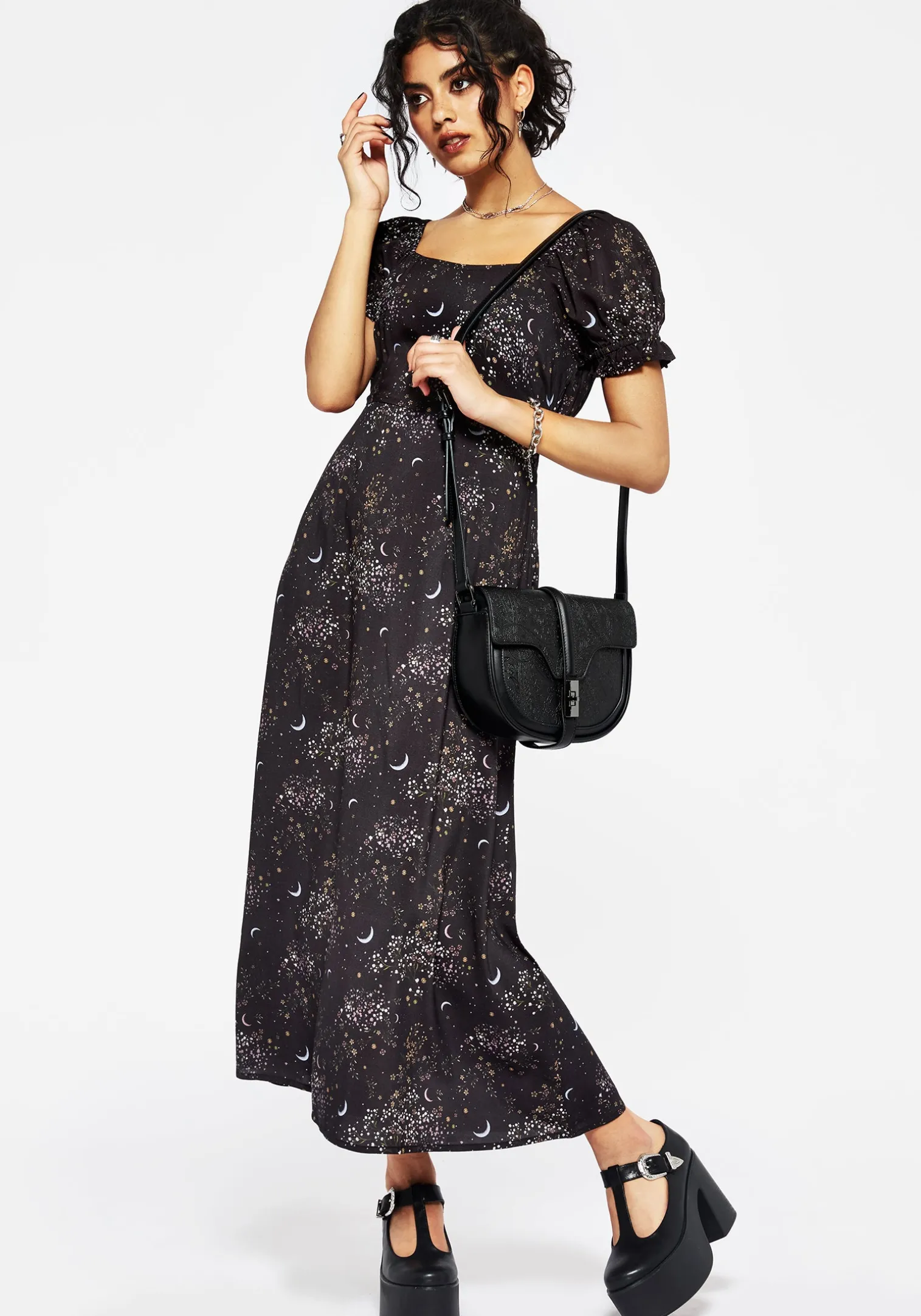 Peaseblossom Celestial Back Cut Out Midi Dress