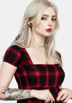 Pennyroyal Red Check Dress