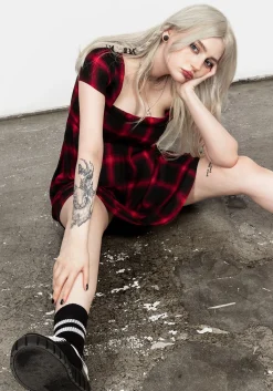 Pennyroyal Red Check Dress