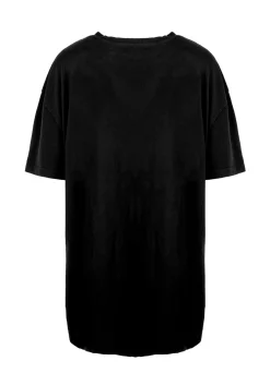 Perception Black Garment Washed Oversized Tee Dress