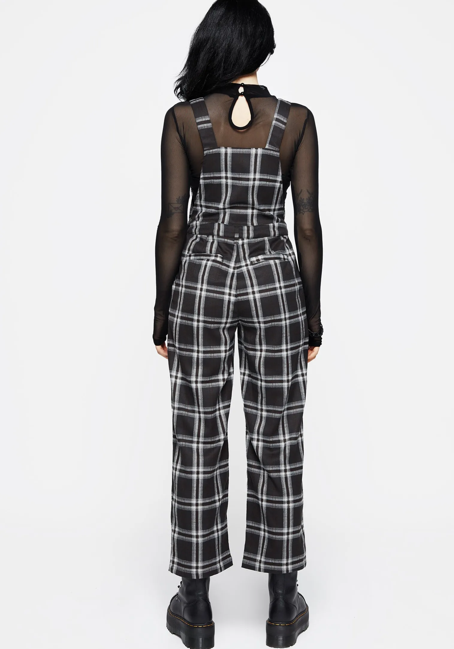 Persimmon Embroidered Check Dungarees