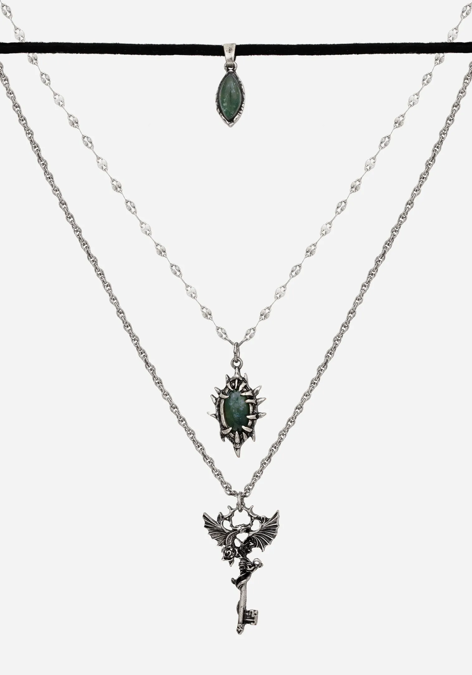 Petra Dragon Key Layered Necklace