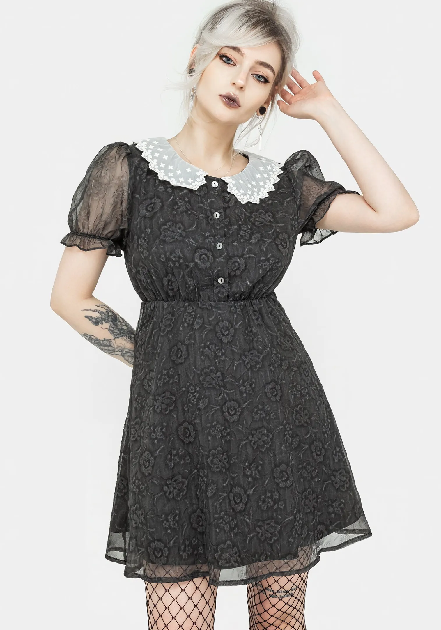 Phantasma Lace Collar Mini Dress
