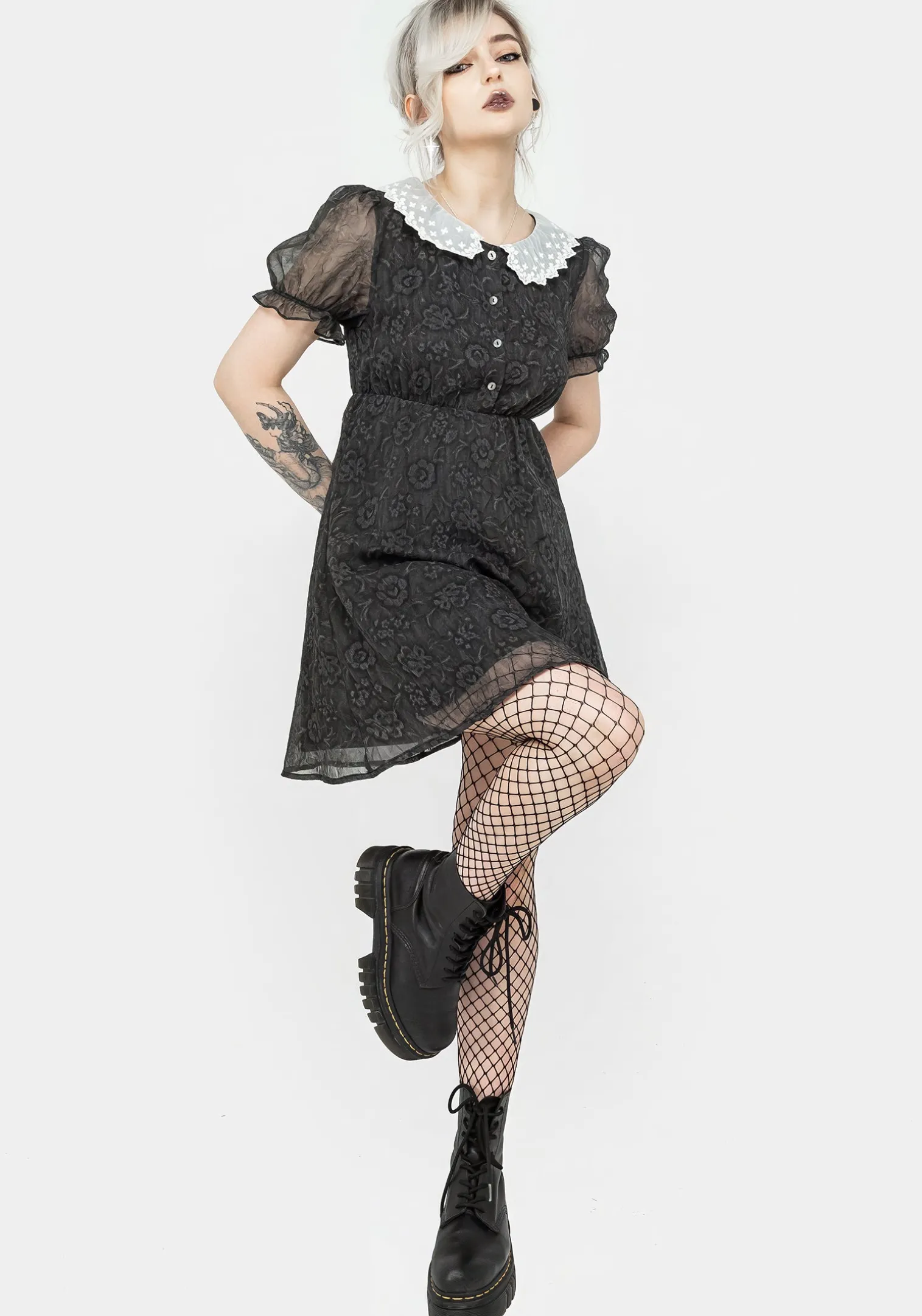 Phantasma Lace Collar Mini Dress
