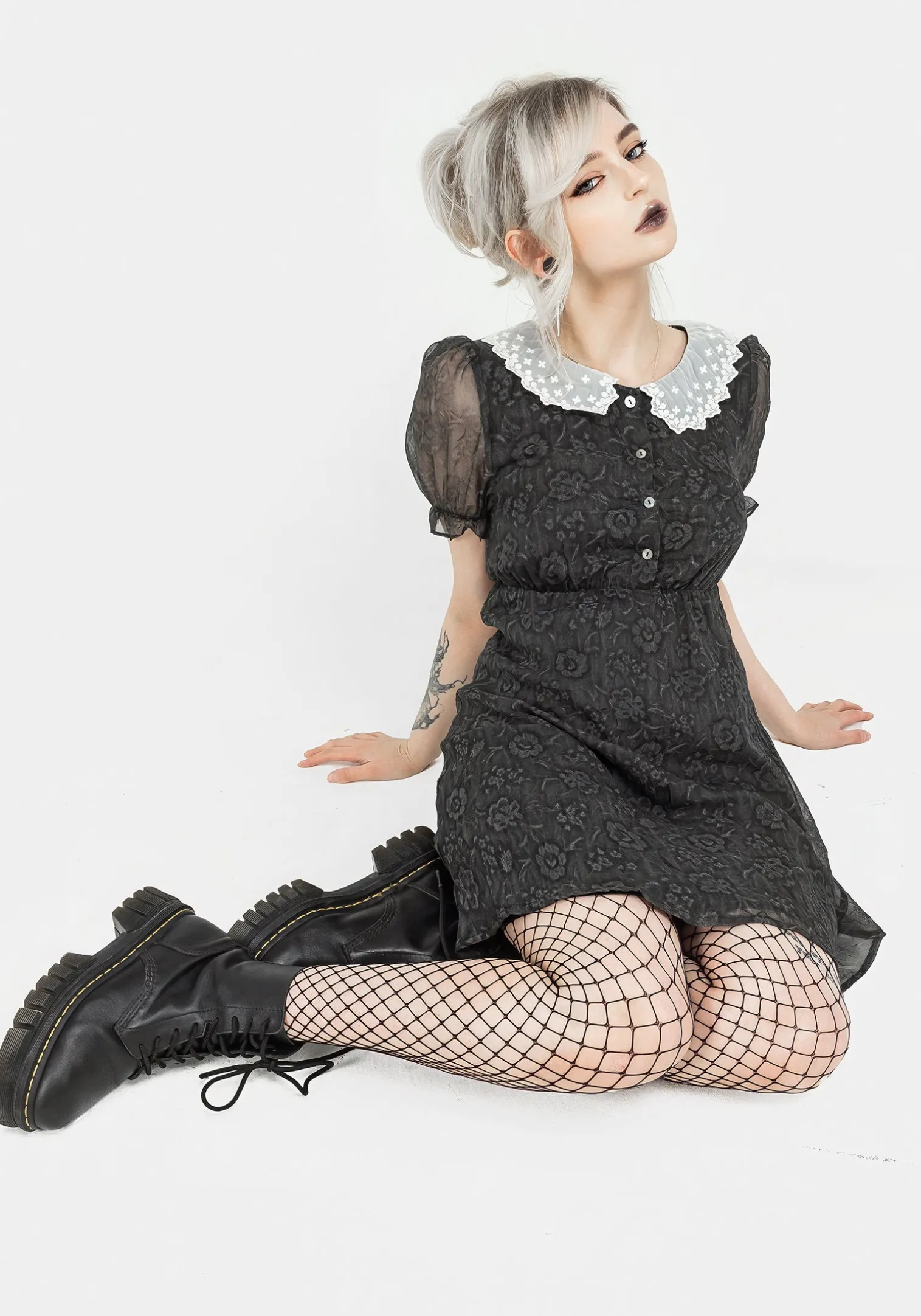 Phantasma Lace Collar Mini Dress