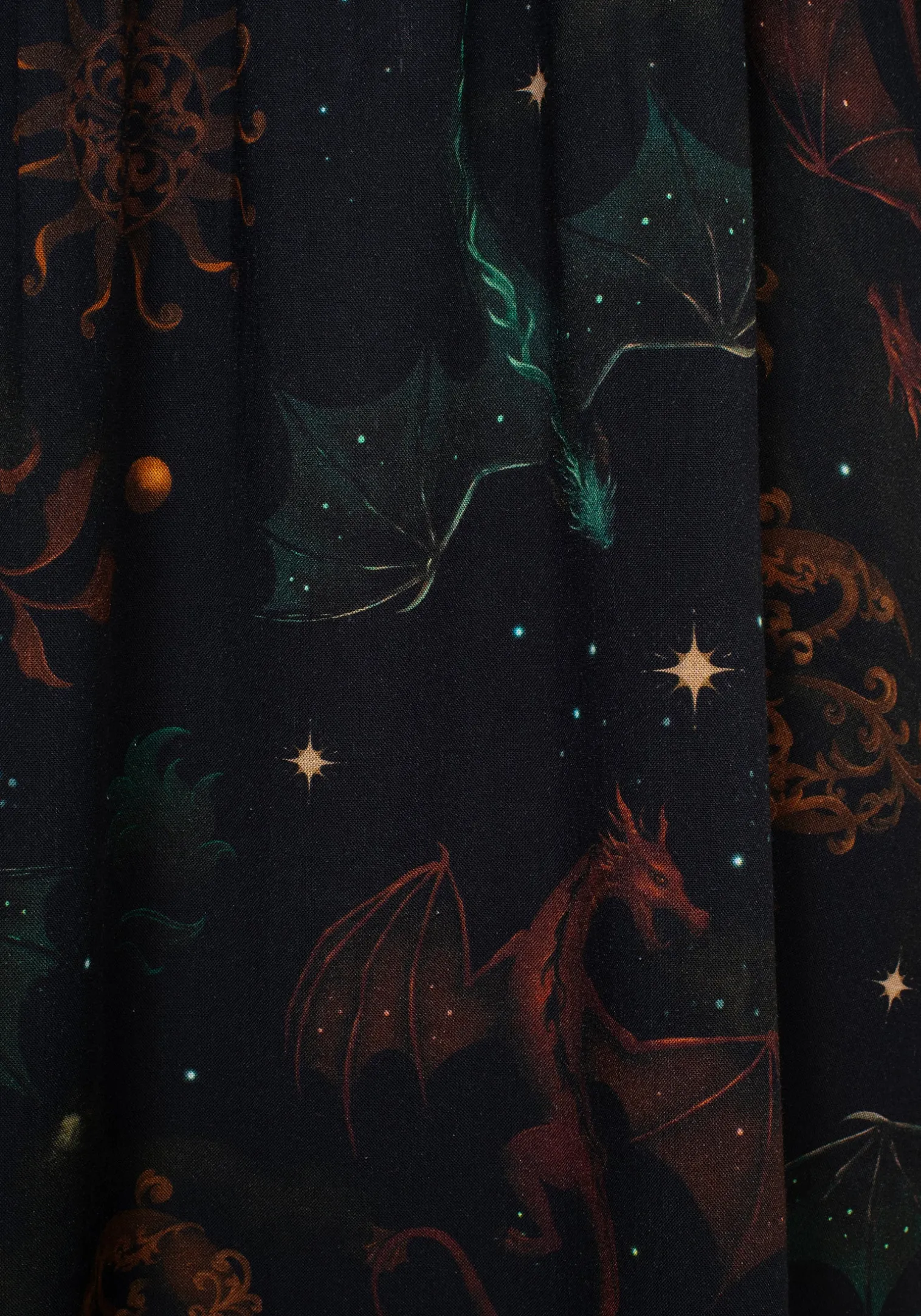 Phoenix Dragon Printed Mini Shirt Dress