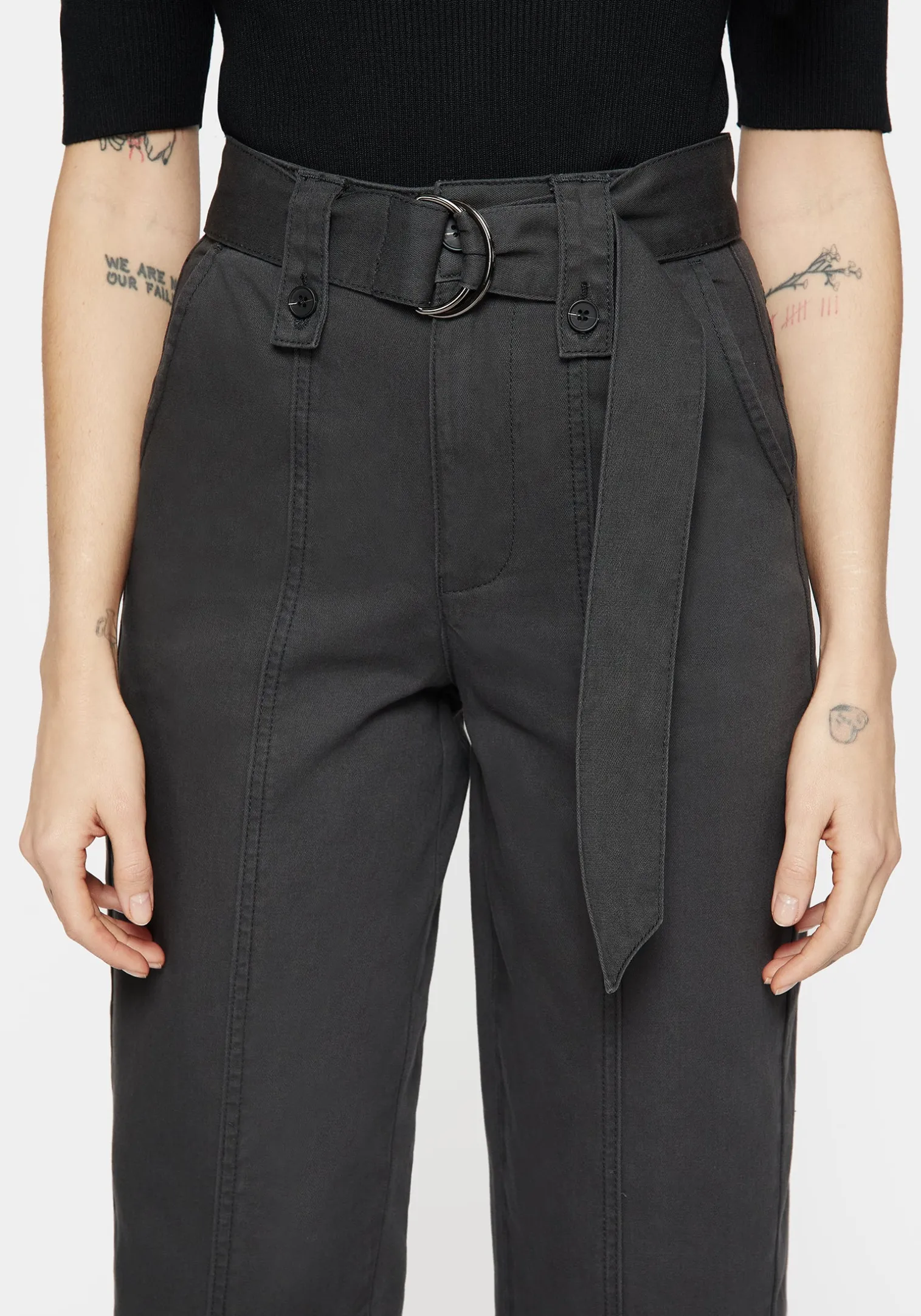 Pinhead Embroidered Belted Balloon Leg Trousers