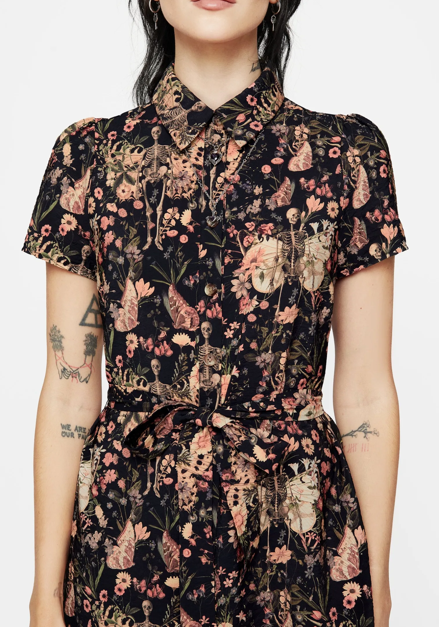 Pixie Floral Print Mini Shirt Dress