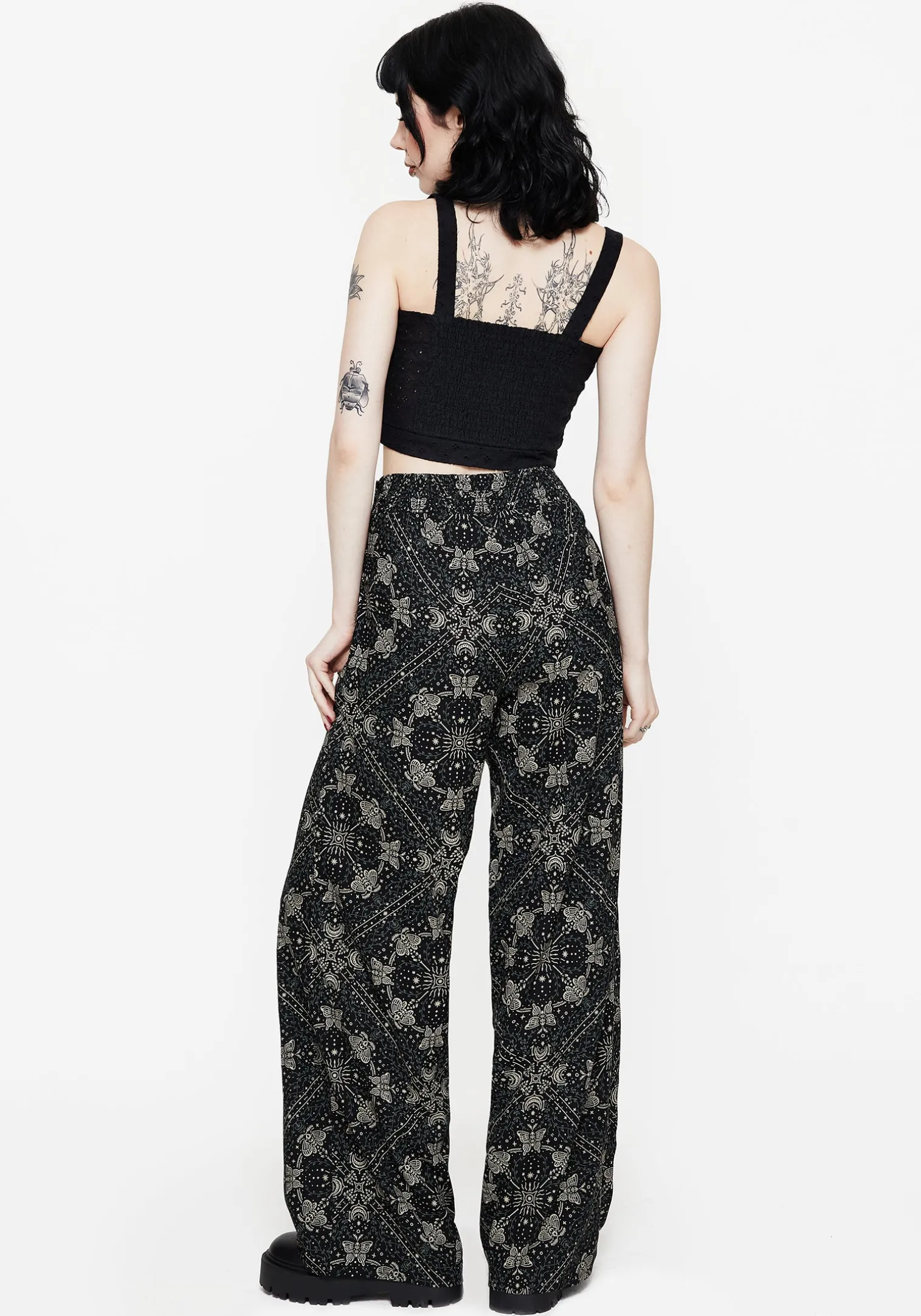 Poem Moth Printed Wide Leg Trouser