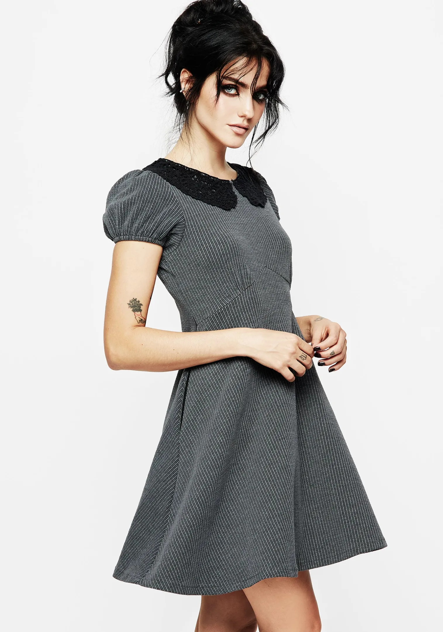 Poet Striped Mini Skater Dress