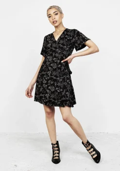 Poisonous Plants Wrap Mini Dress