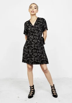 Poisonous Plants Wrap Mini Dress
