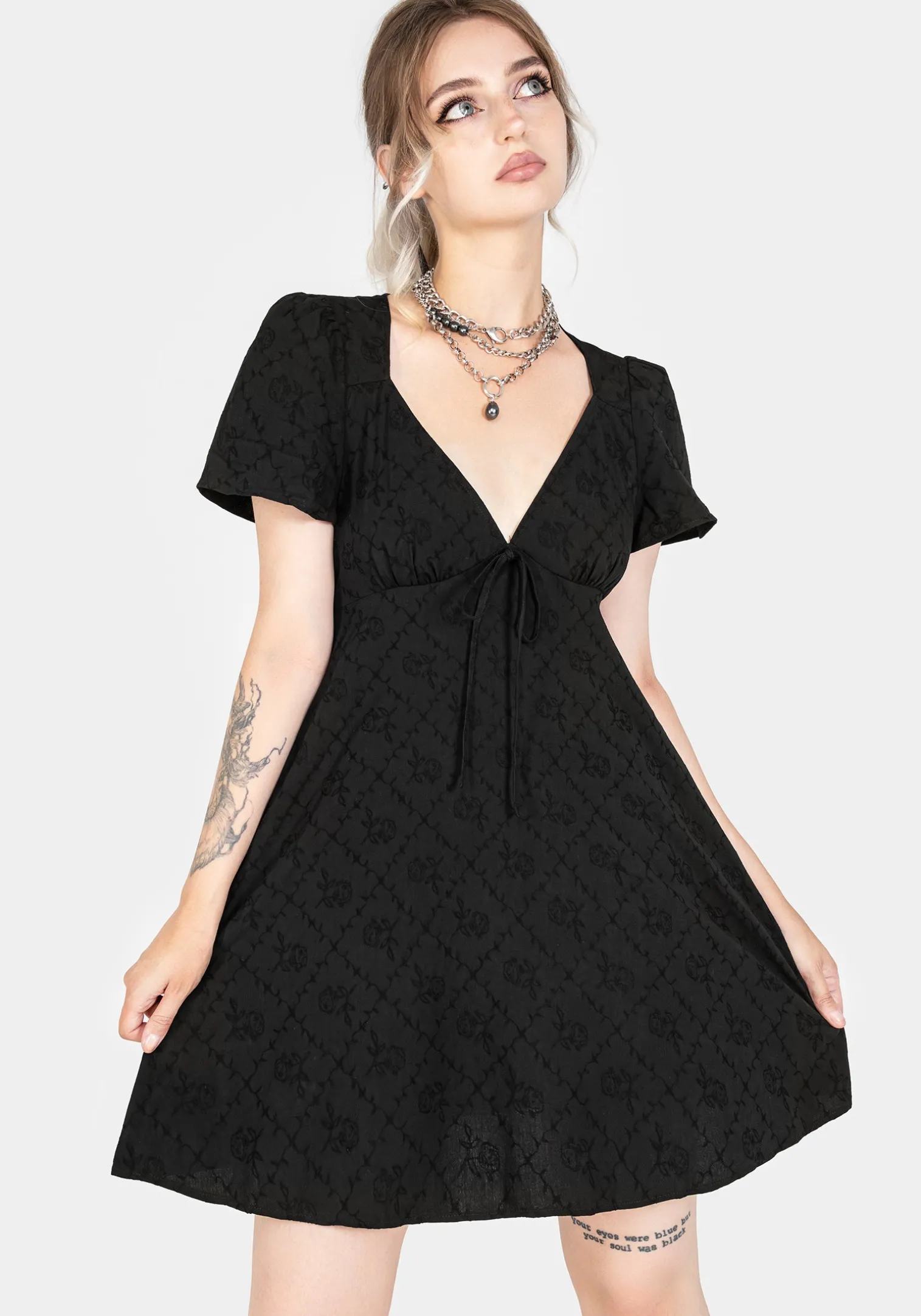 Polgara Floral Jacquard Mini Dress