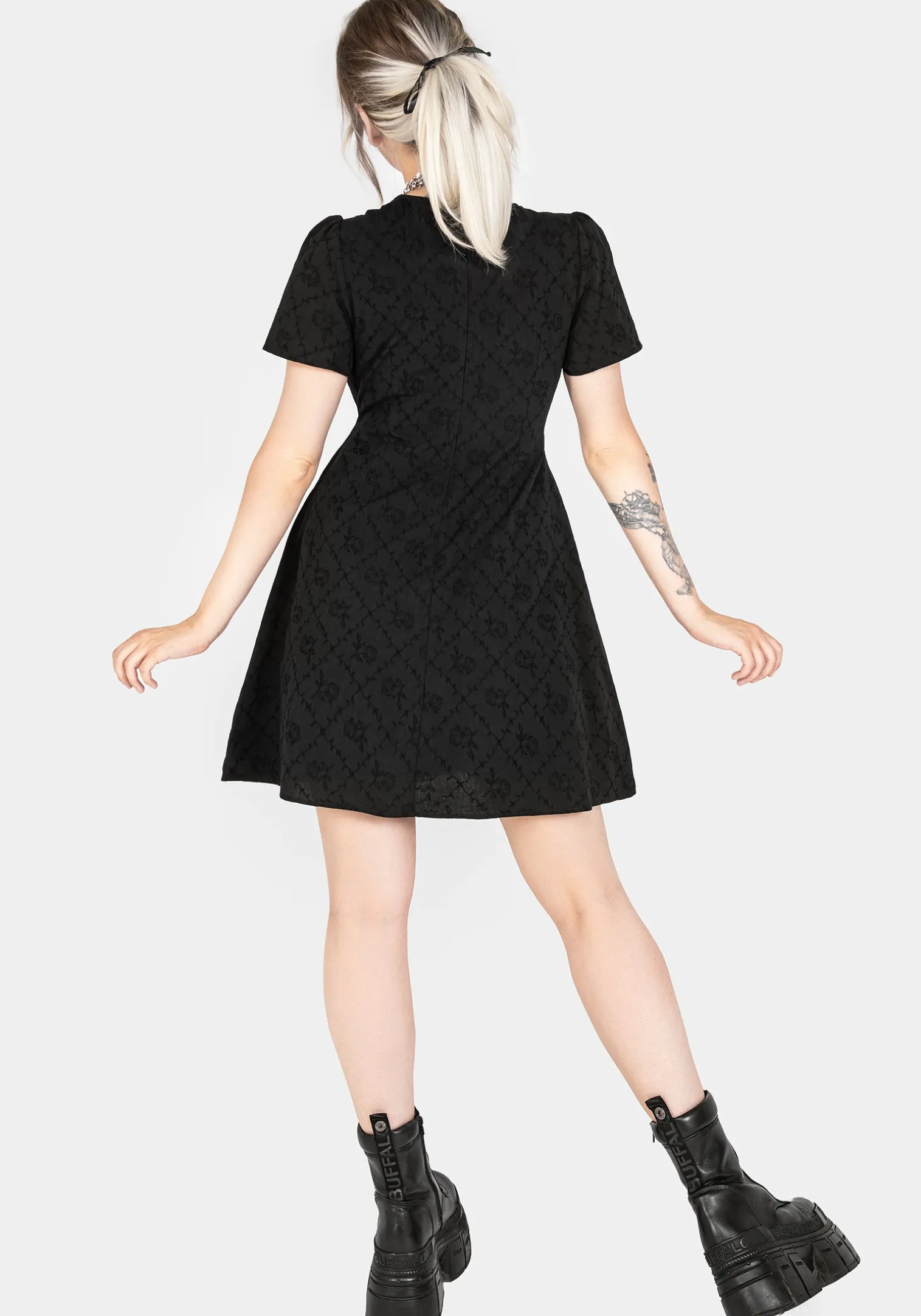 Polgara Floral Jacquard Mini Dress