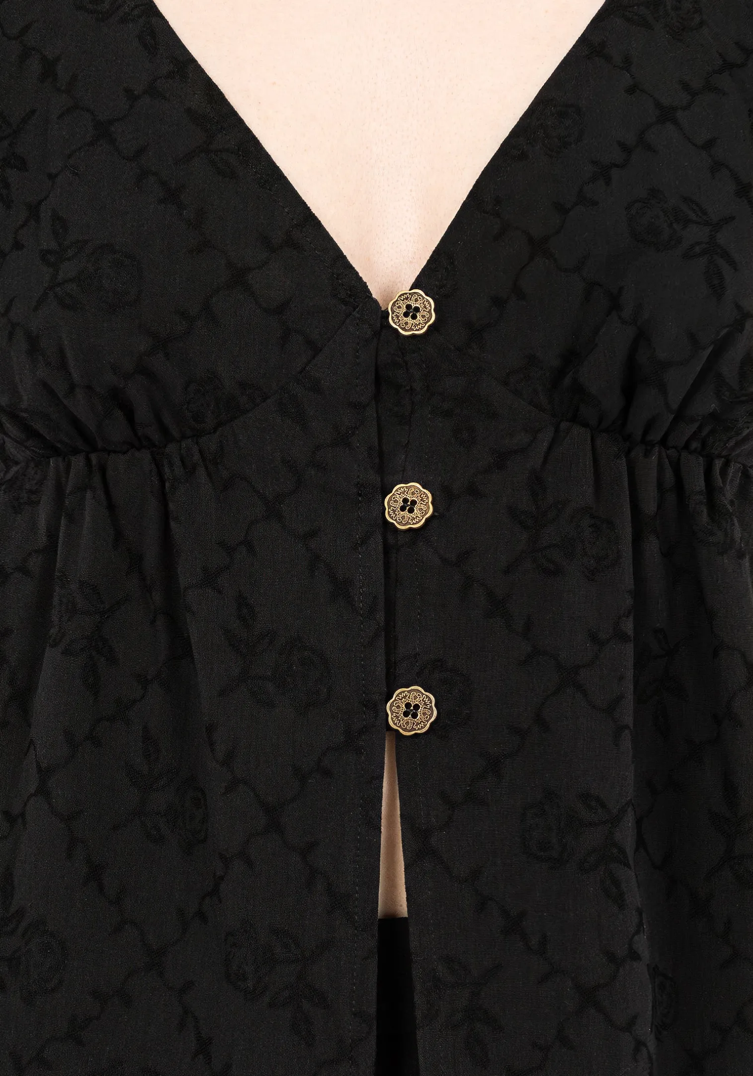 Polgara Floral Jacquard Peplum Top