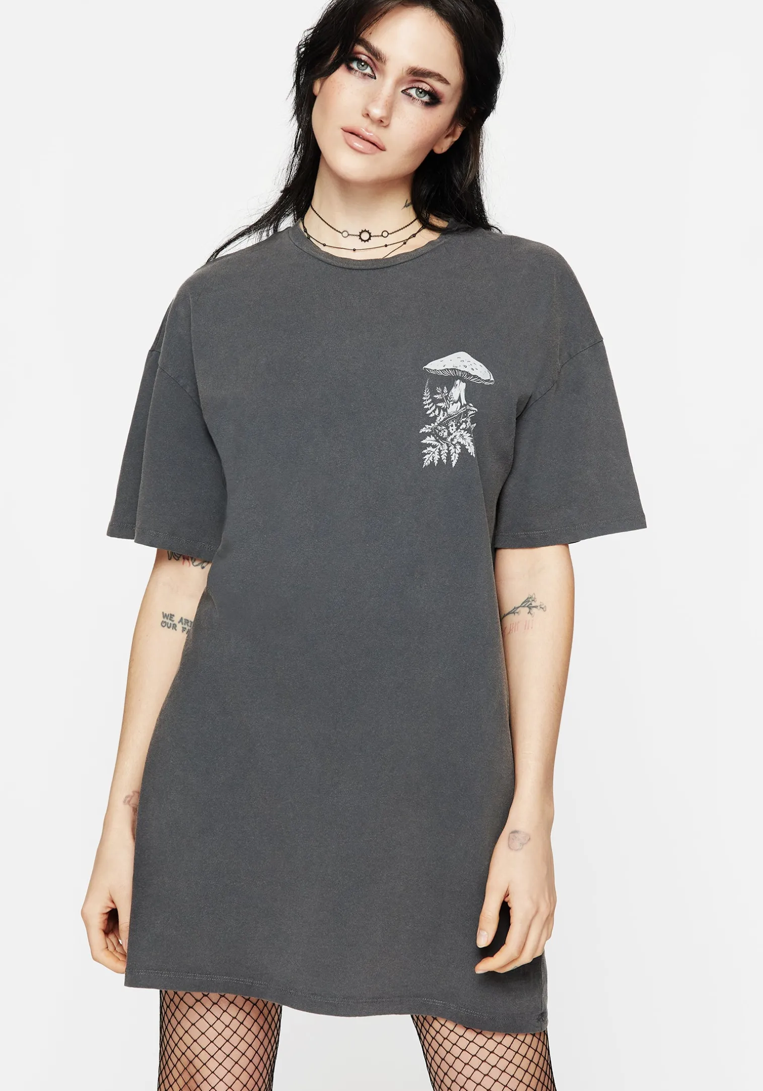 Pressure Cotton Mushroom Print Tee Dress