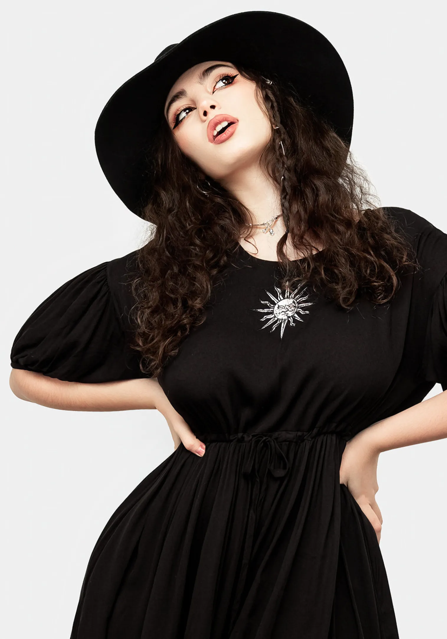 Priestess Embroidered Smock Dress