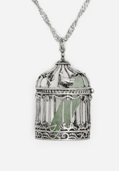 Primavera Bird Cage Pendant Necklace